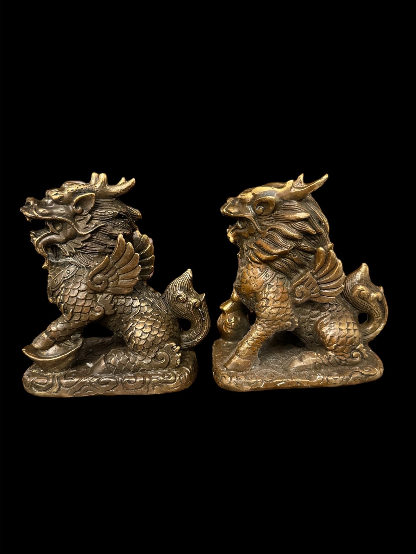 Feng Shui Brass Guardian Lion Pair