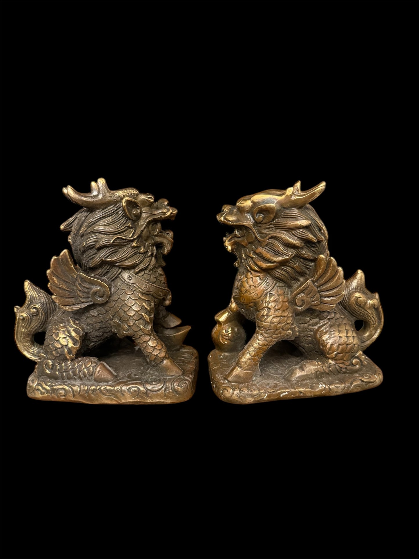 Feng Shui Brass Guardian Lion Pair