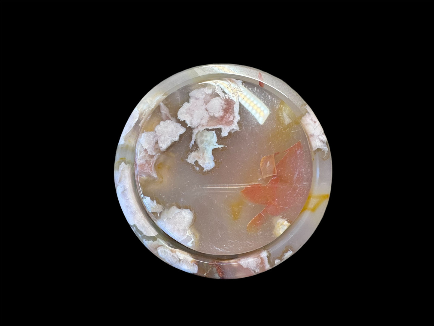 Cherry Blossom Agate Bangle with Stand