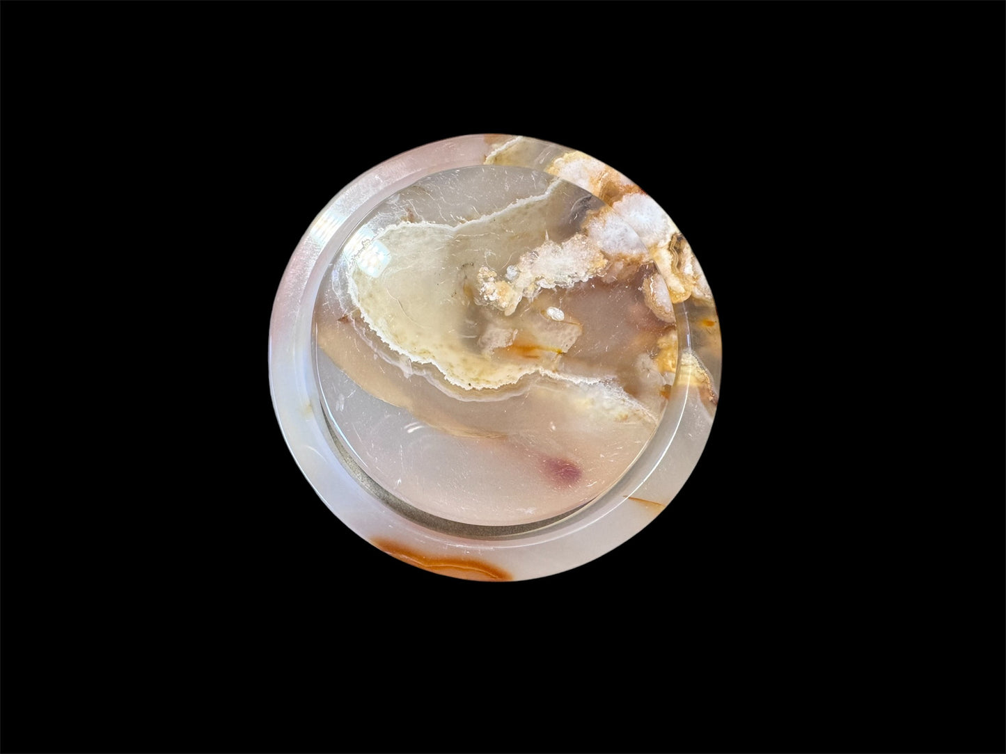 Cherry Blossom Agate Bangle with Stand