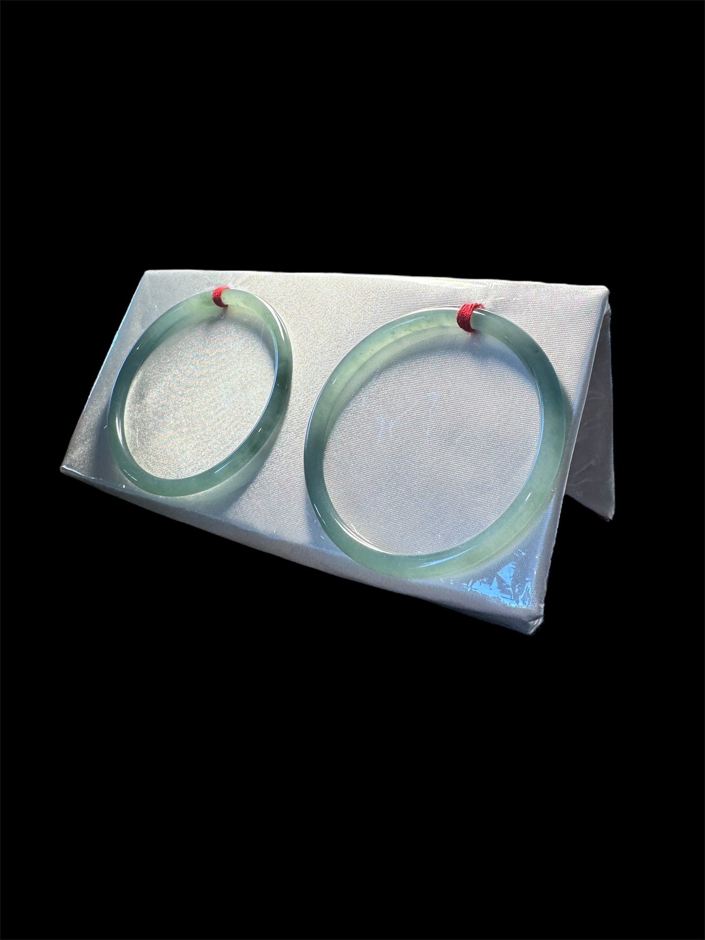 Pair of Burmese Jadeite Translucent Green Bangles