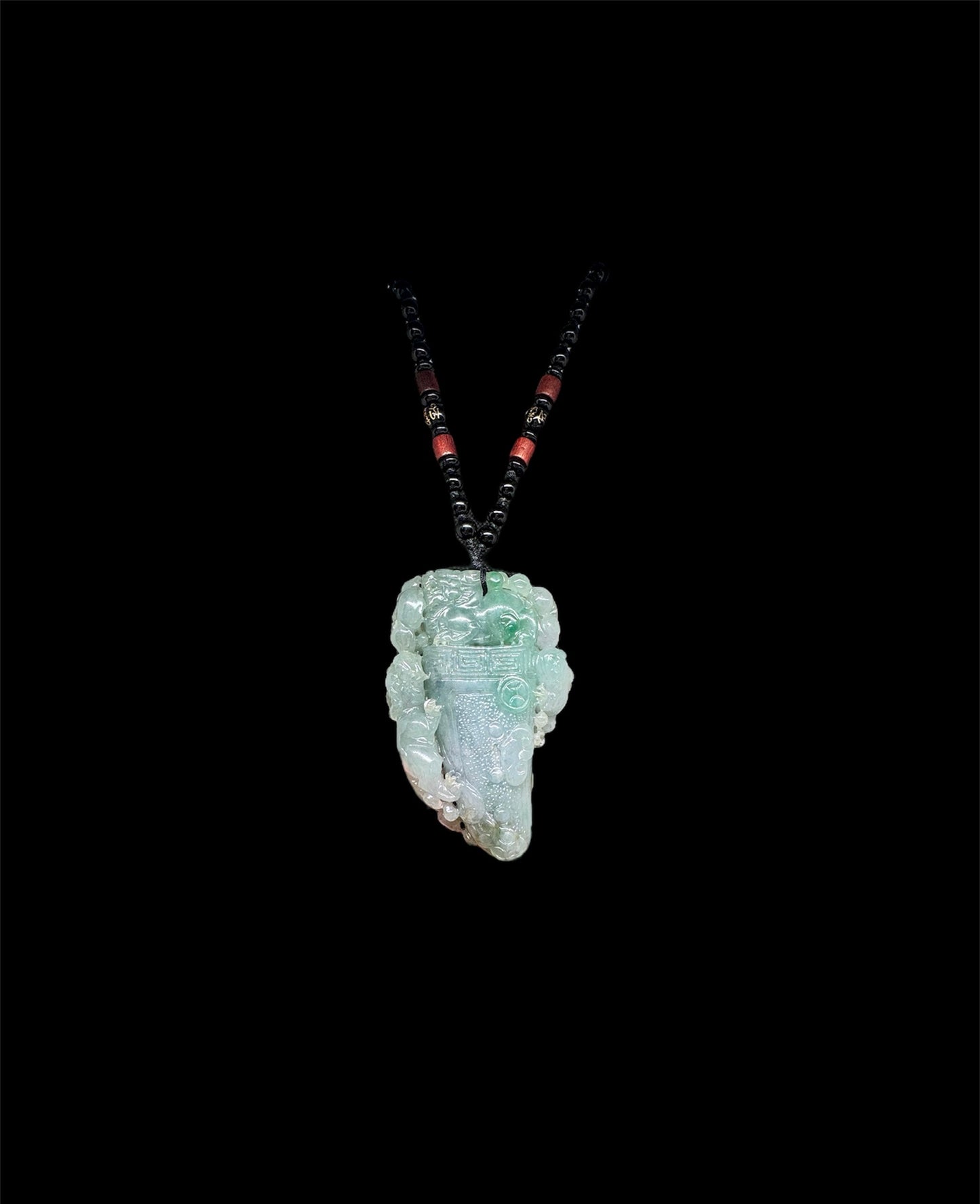 Burmese Jadeite "望子成龙" Pendant