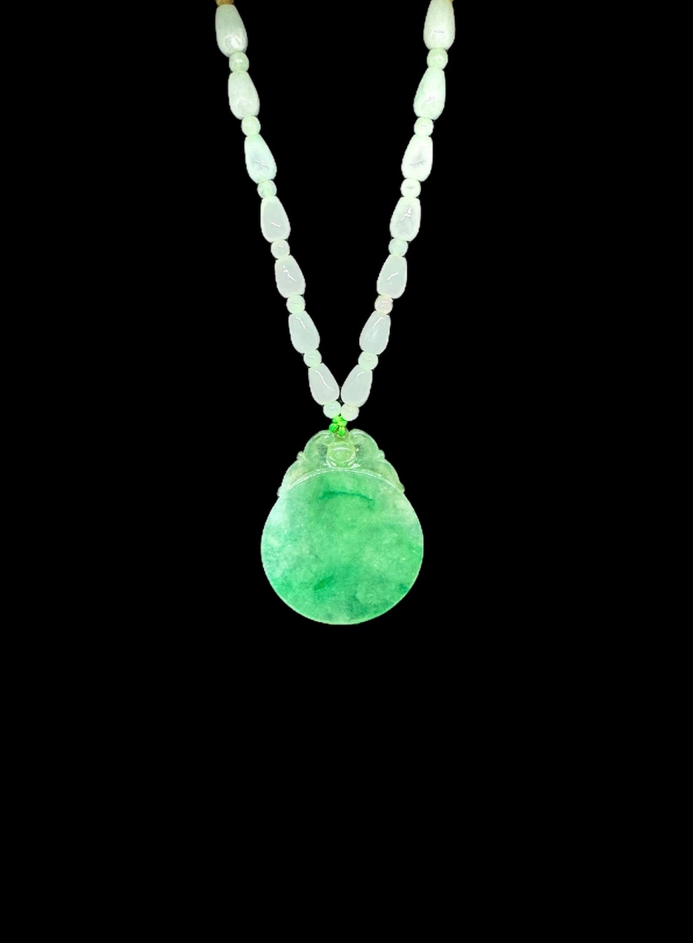 Burmese Jadeite Translucent Round Peace Pendant