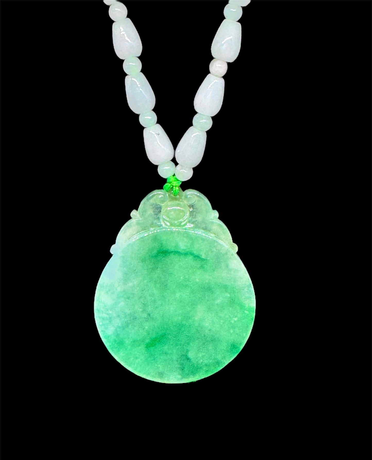 Burmese Jadeite Translucent Round Peace Pendant