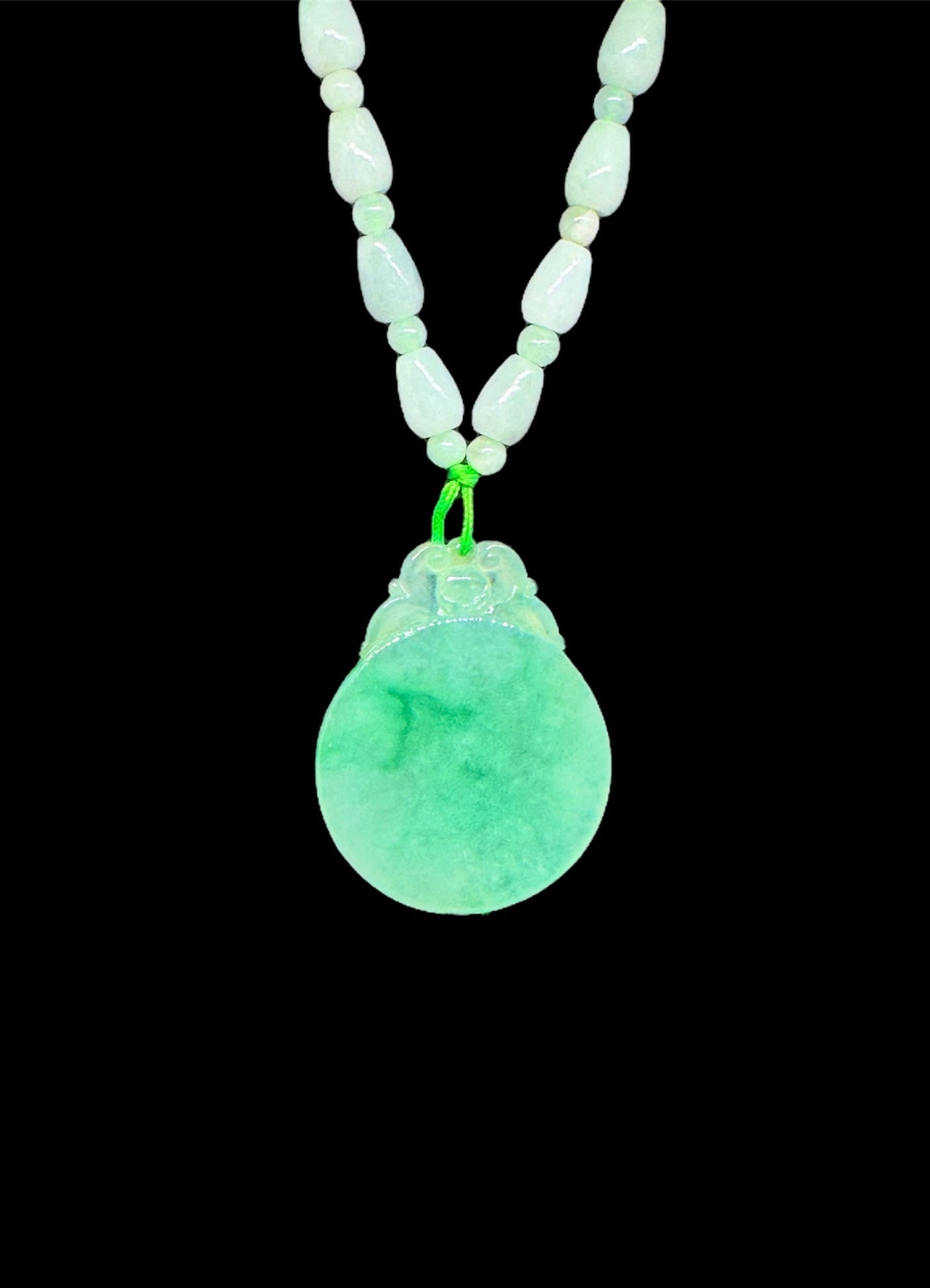 Burmese Jadeite Translucent Round Peace Pendant