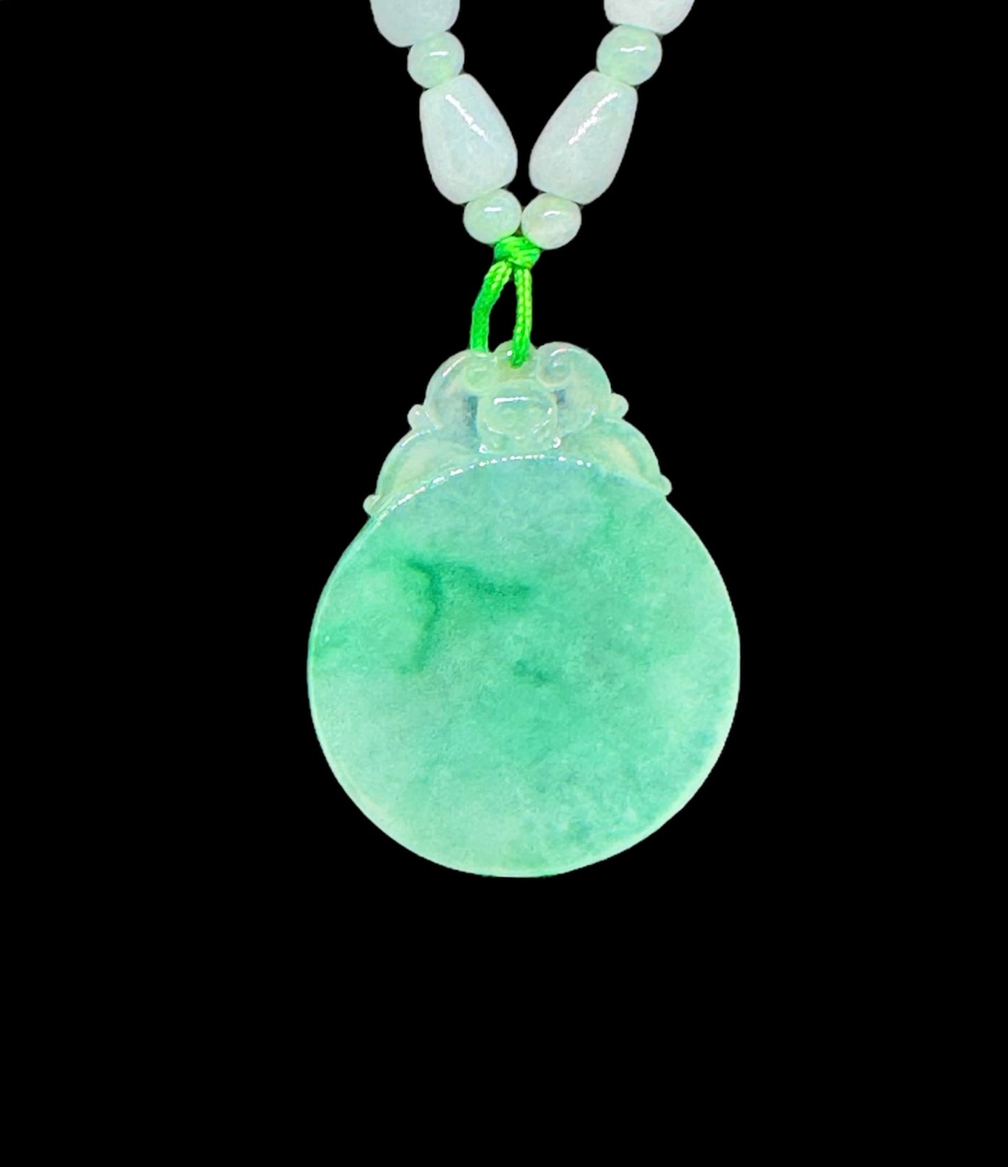 Burmese Jadeite Translucent Round Peace Pendant