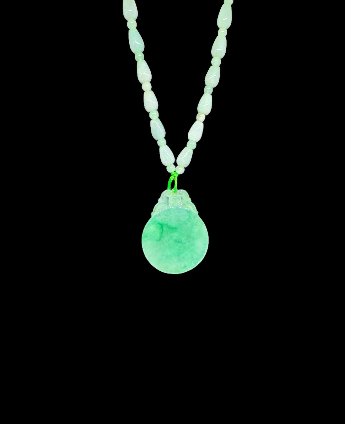 Burmese Jadeite Translucent Round Peace Pendant