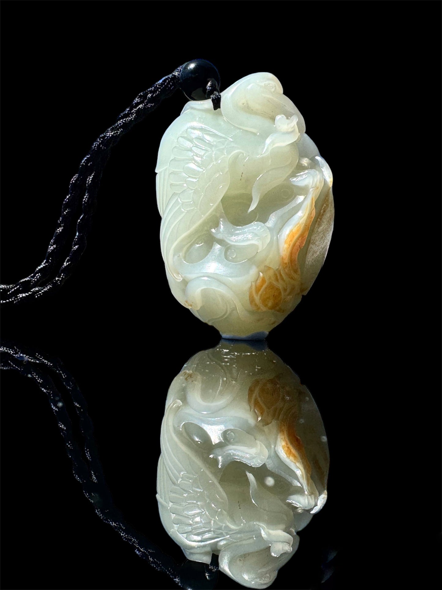 Crane Hetian Jade Hand piece – 鶴立起伫