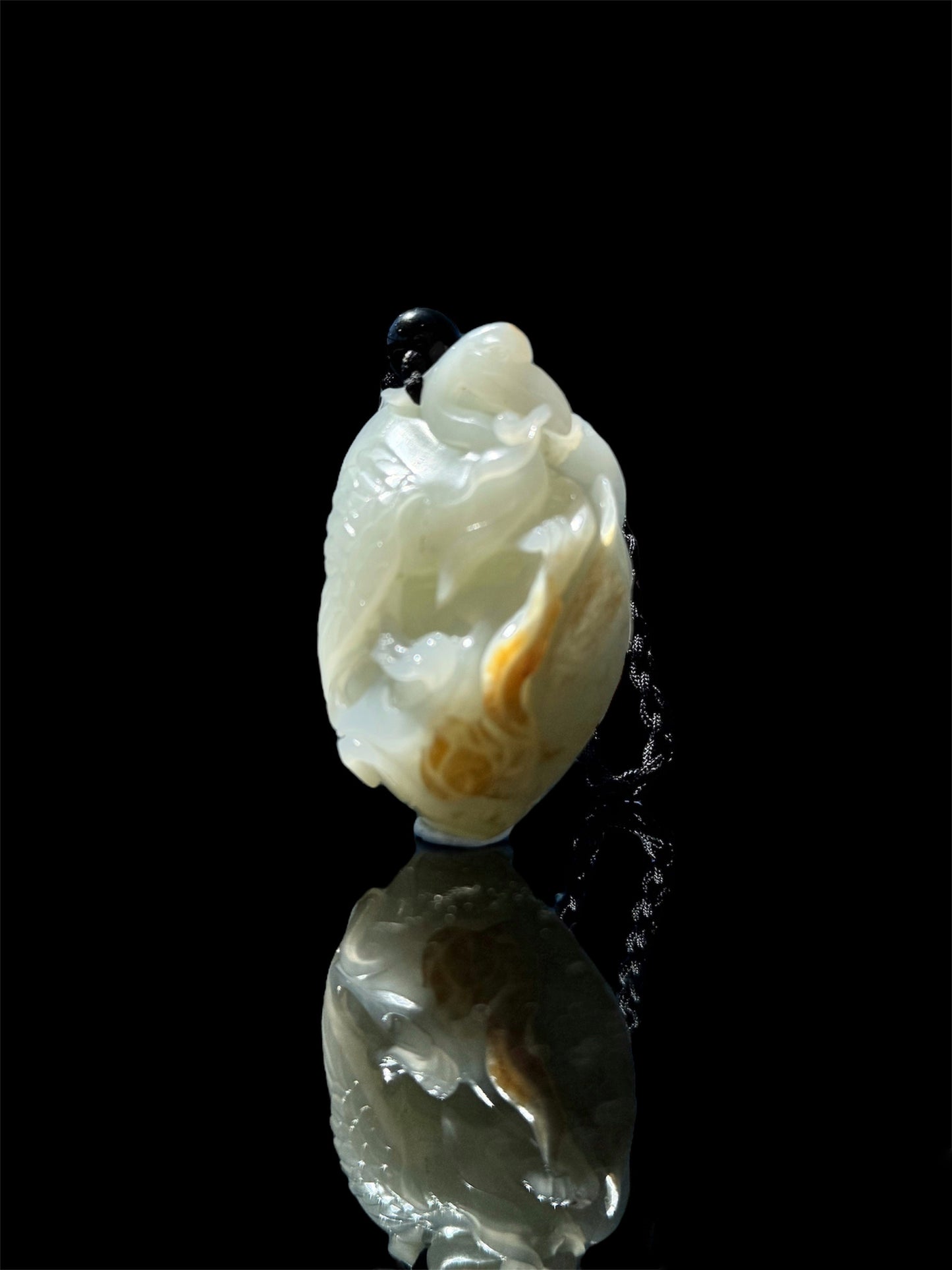 Crane Hetian Jade Hand piece – 鶴立起伫