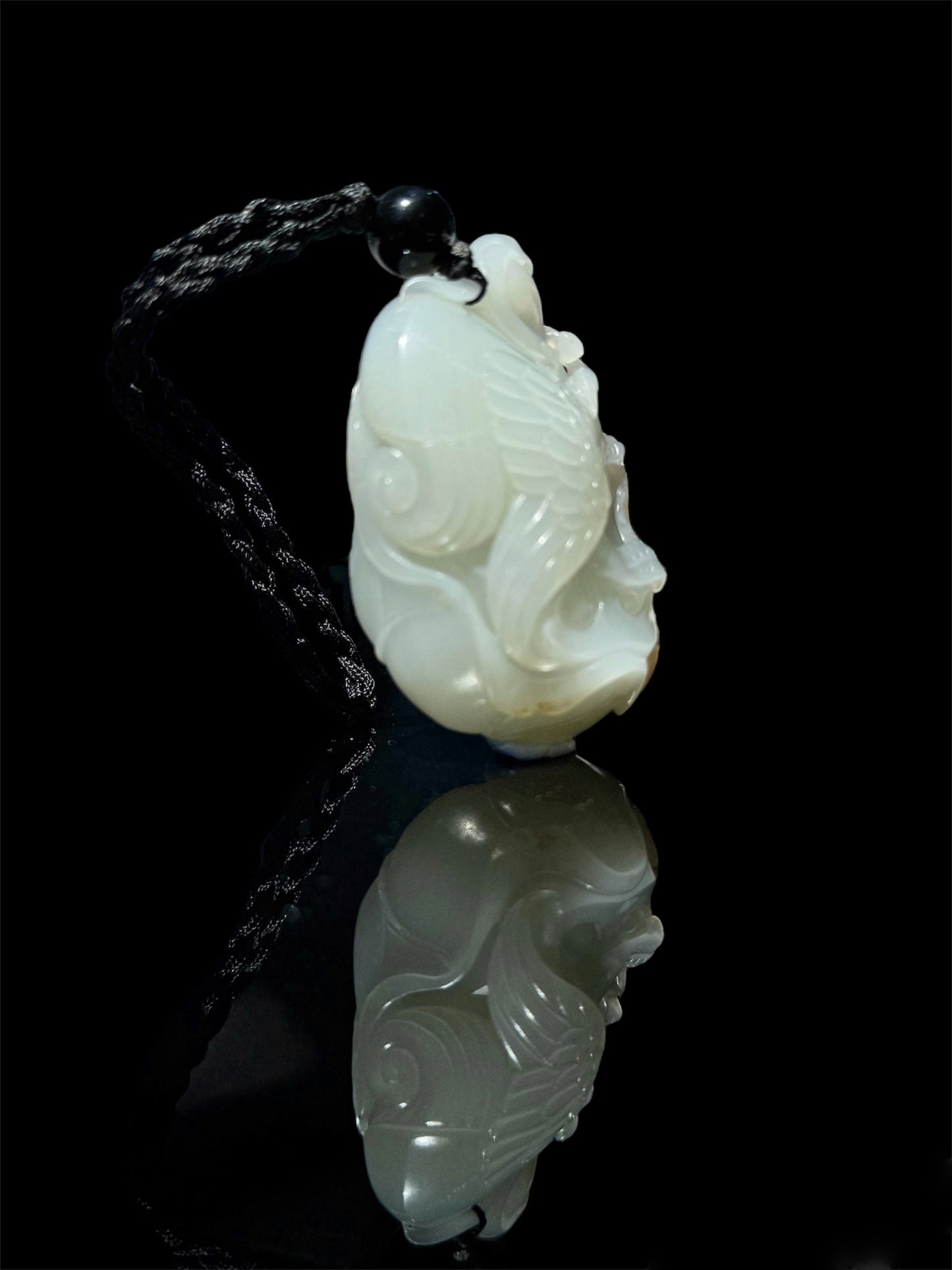 Crane Hetian Jade Hand piece – 鶴立起伫