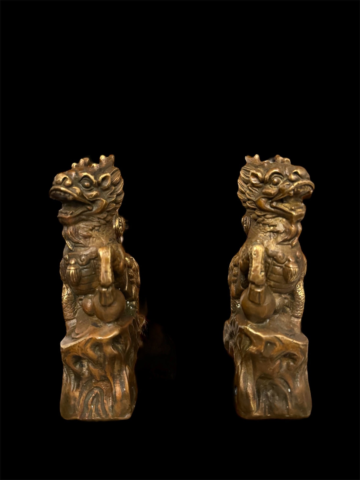 Pair of Brass Kylin Figurines Ornament