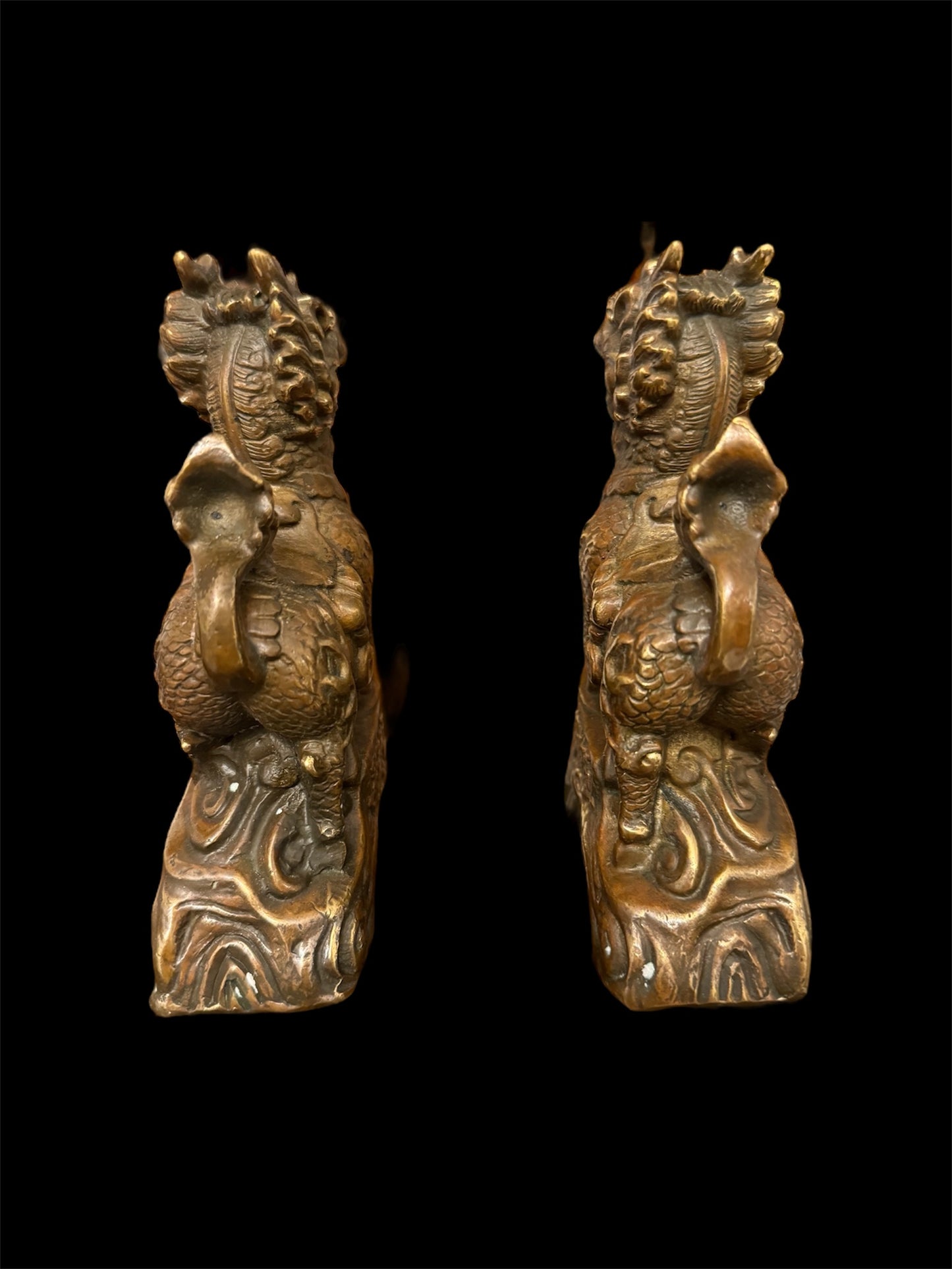 Pair of Brass Kylin Figurines Ornament
