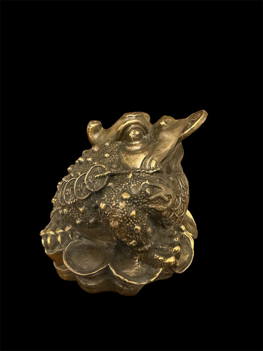 Feng Shui Brass Toad Figurine