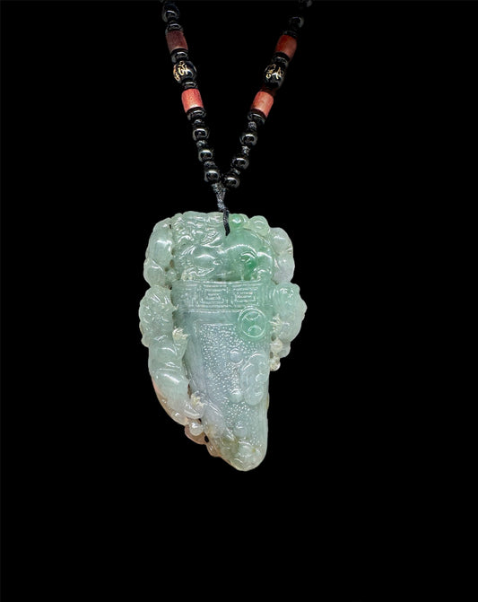 Burmese Jadeite "望子成龙" Pendant