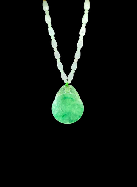 Burmese Jadeite Translucent Round Peace Pendant