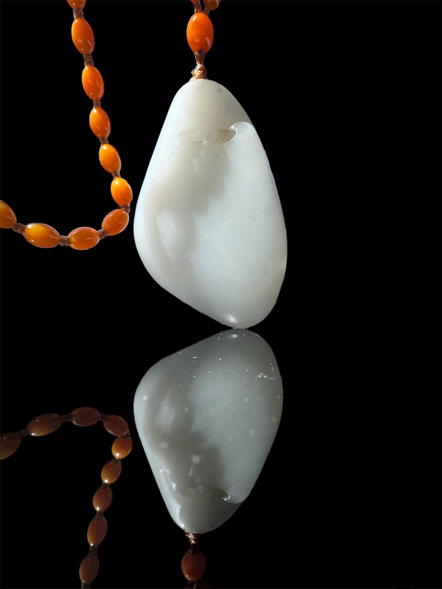 Rooster & Cockscomb Hetian Jade Pendant - 官上加官